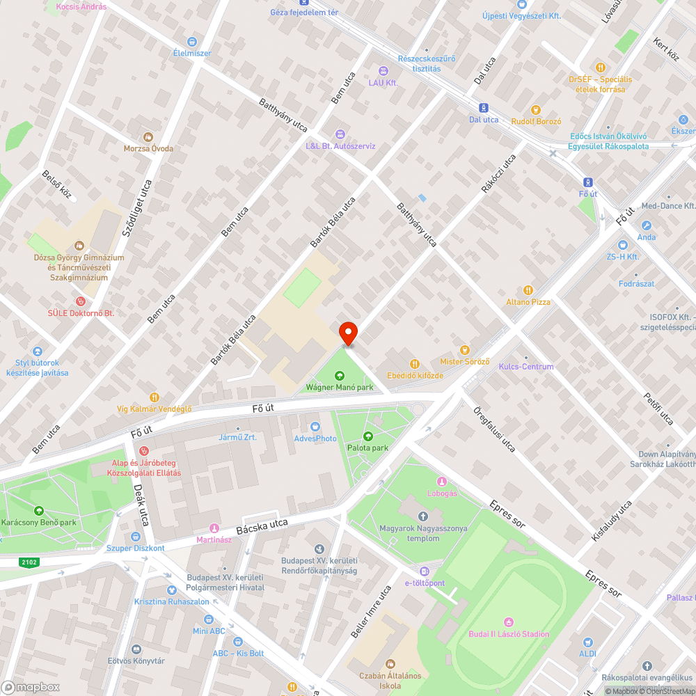 Illegális hulladék a parkban bejelentés helye