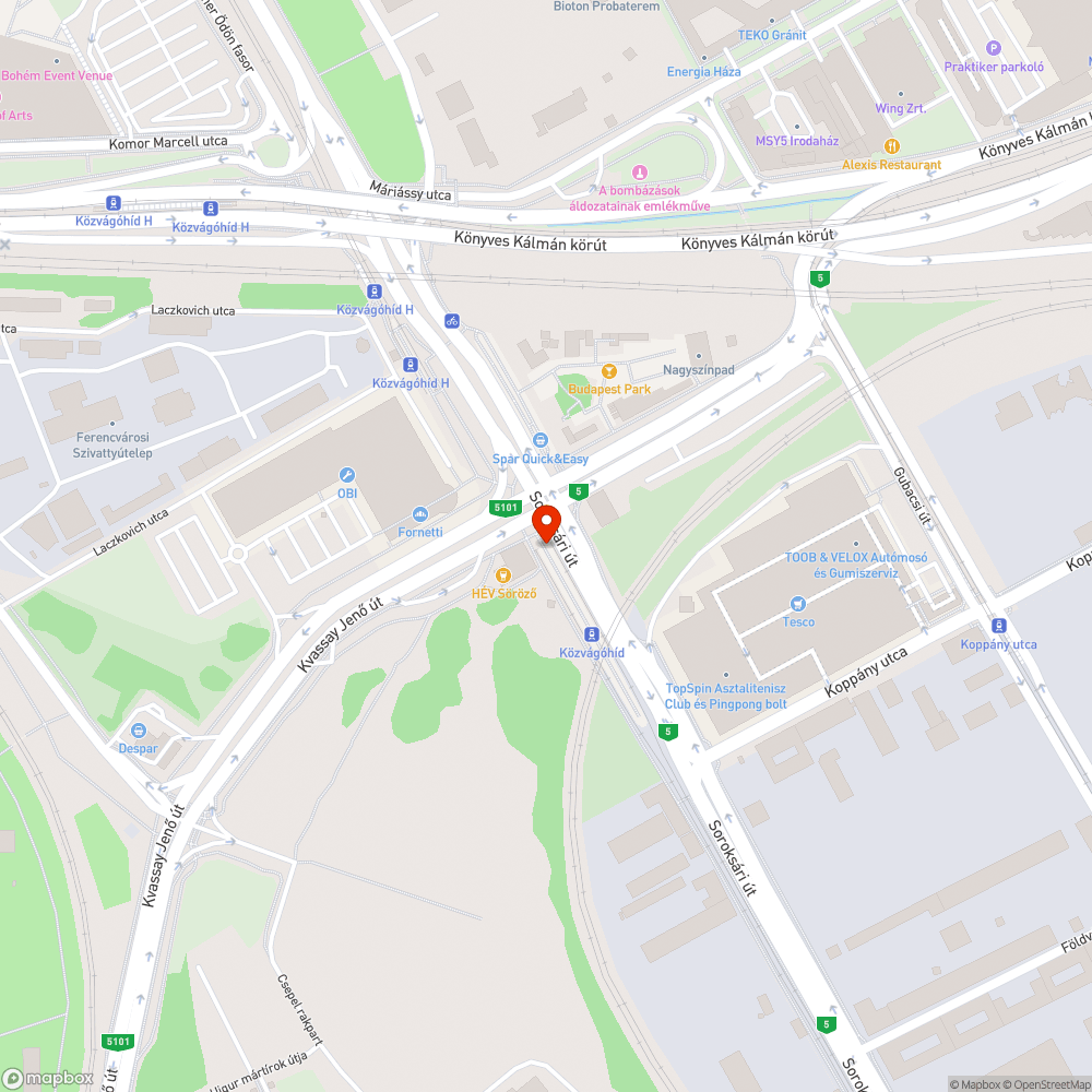 Kiégett lámpa bejelentés helye