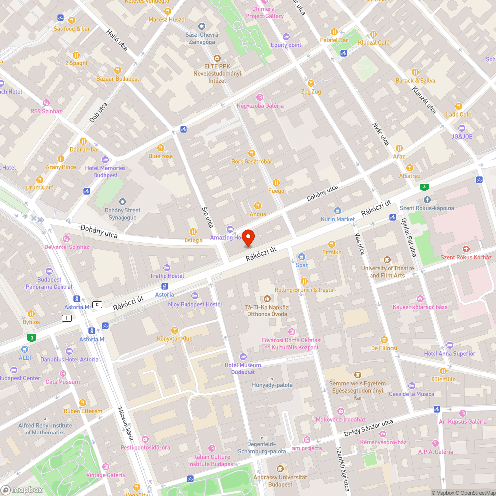 Rákóczi út bejelentés helye