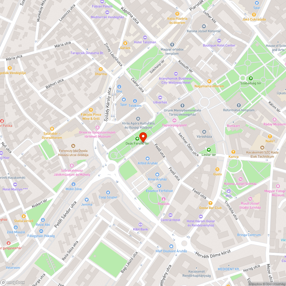 Nem működő közvilágítás az Alföld Áruháznál bejelentés helye