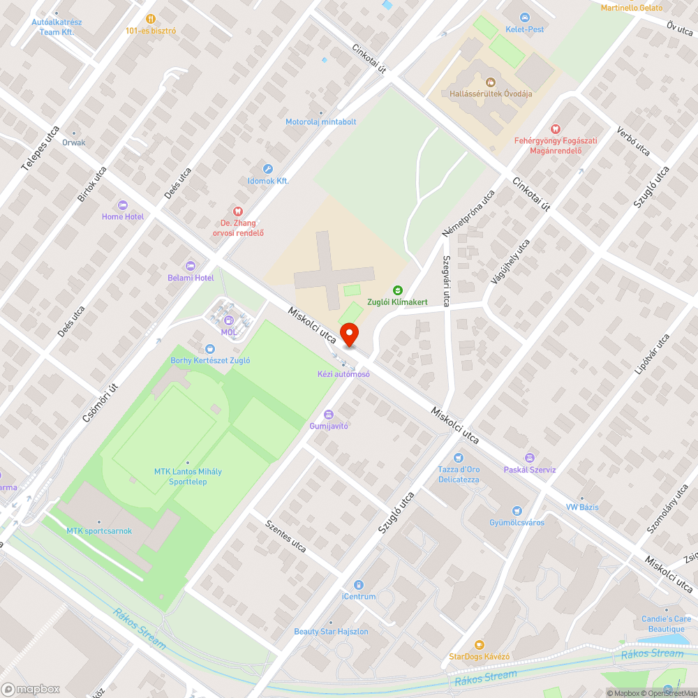 Sötét lámpa bejelentés helye