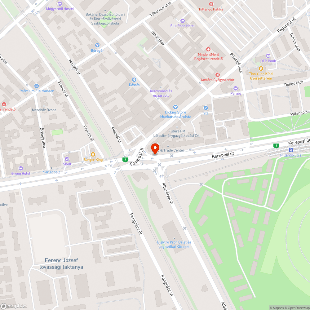 Hiányzó fényterelő bejelentés helye