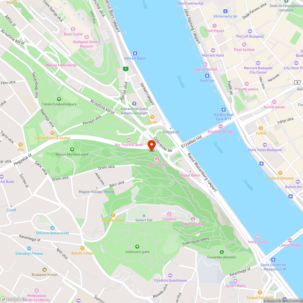 Szent Gellért szobor környékén néhány lámpa nem világít bejelentés helye