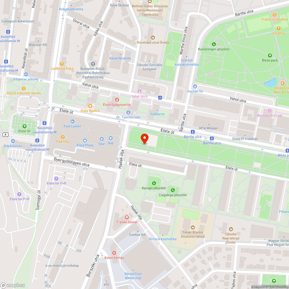 Etele Plaza környéki szabálytalan parkolás bejelentés helye