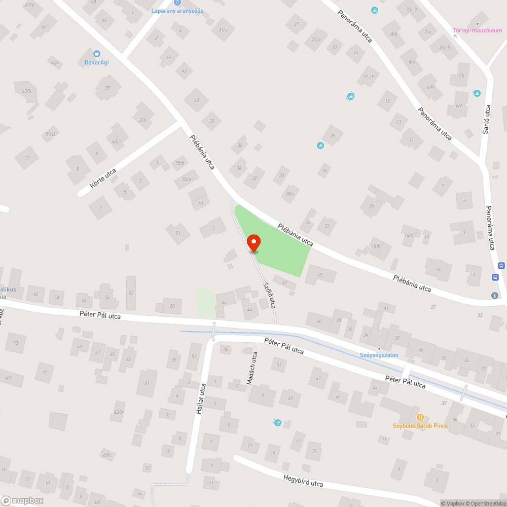 Sötétség a Szőlő utcában bejelentés helye