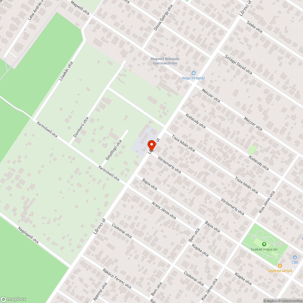 Kátyús útszakasz bejelentés helye