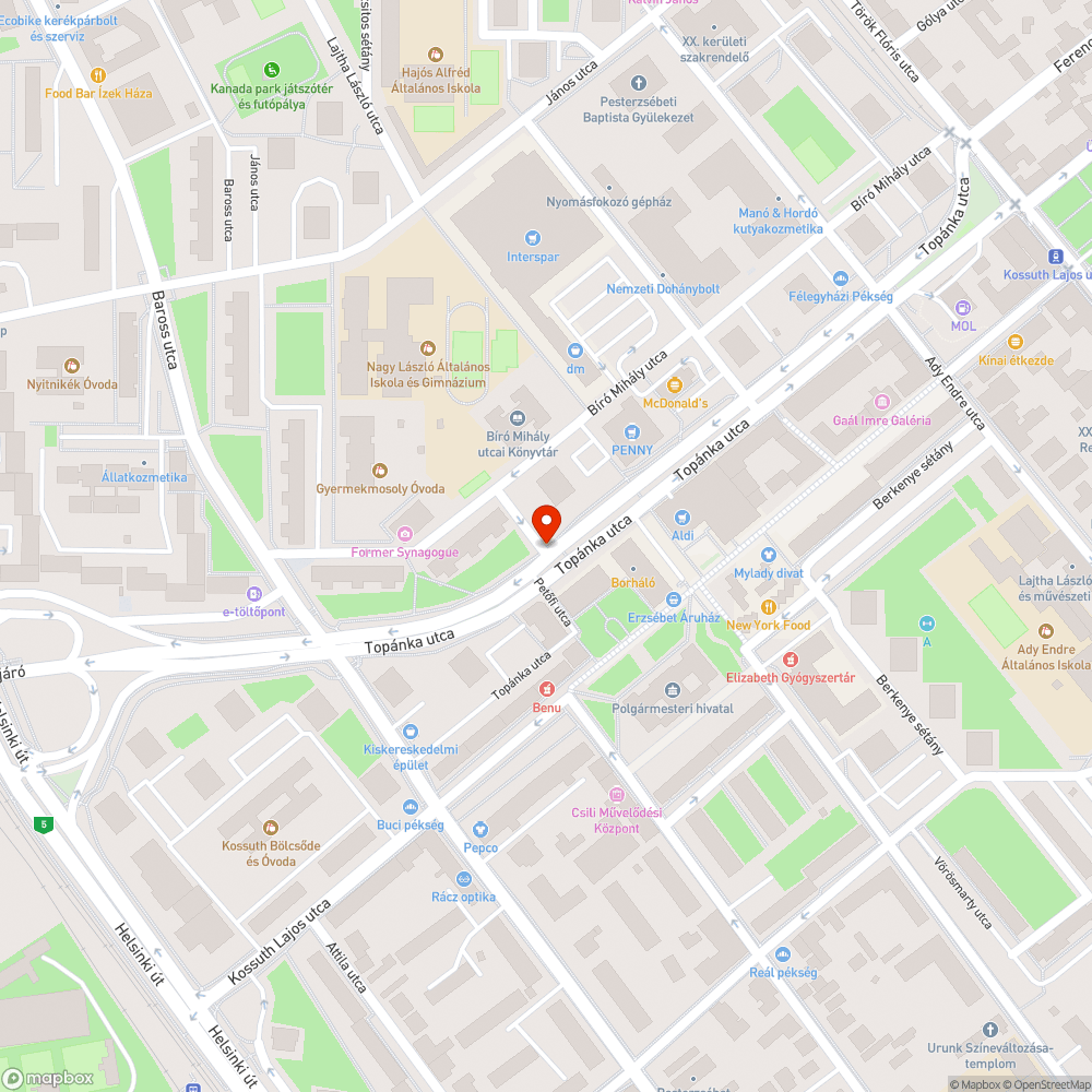 Megrongált utasváró bejelentés helye