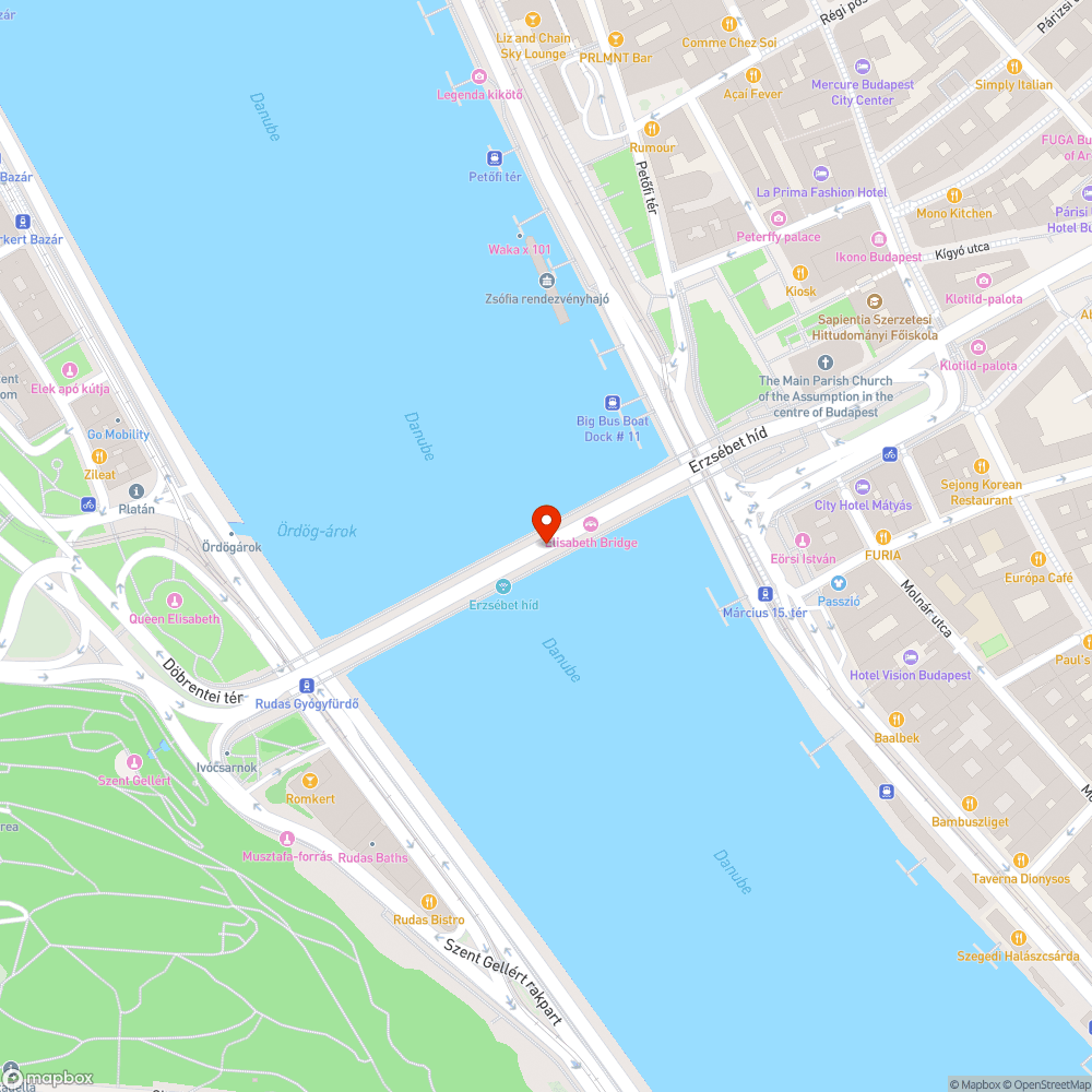 A régi Erzsébet híd bejelentés helye