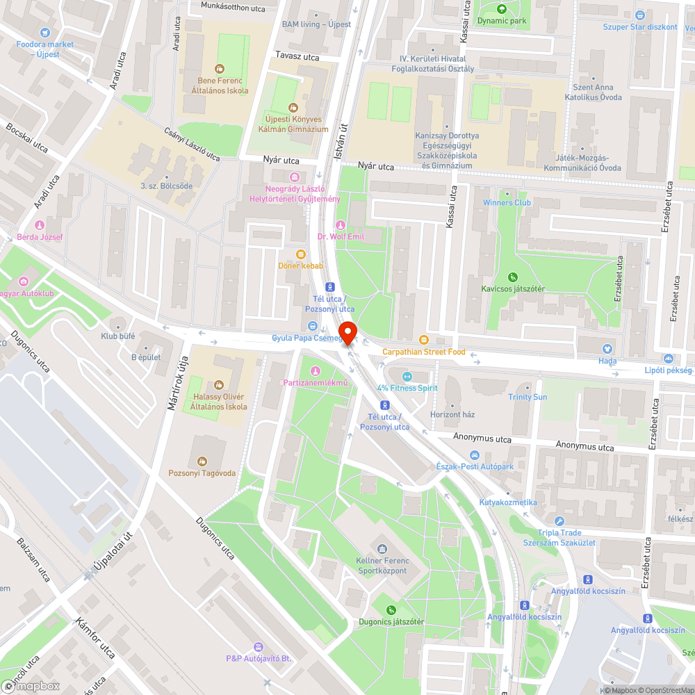 Árok a villamossínek mentén bejelentés helye