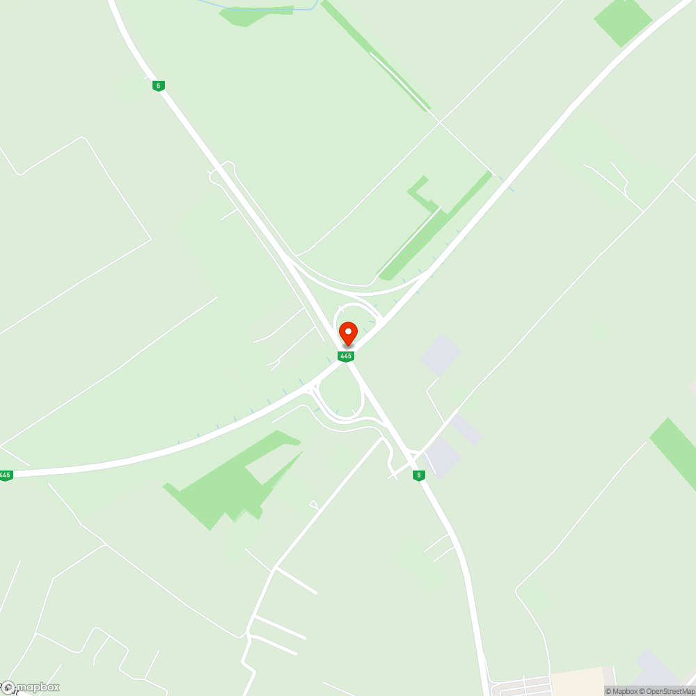 Nem működő közvilágítás az 5-ös főút feletti felüljárónál főút bejelentés helye