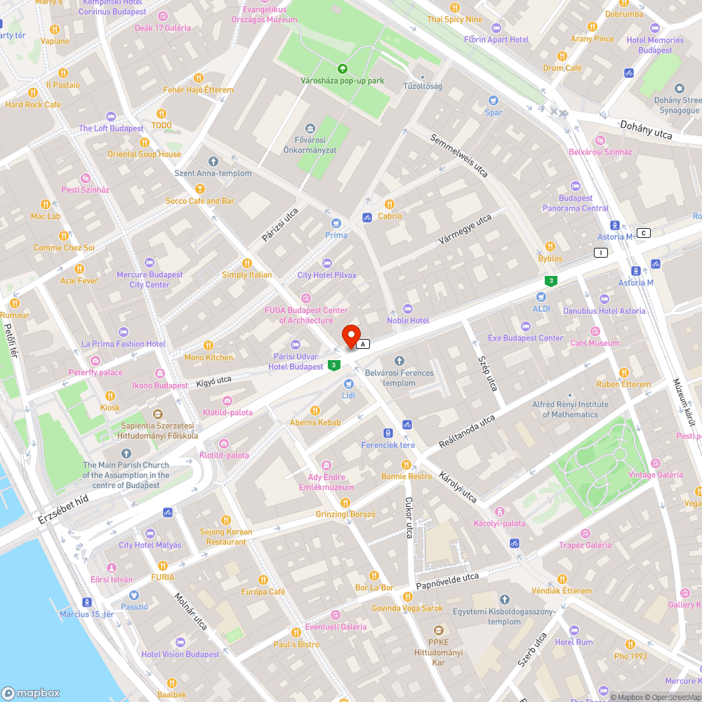 Ferenciek tere bejelentés helye