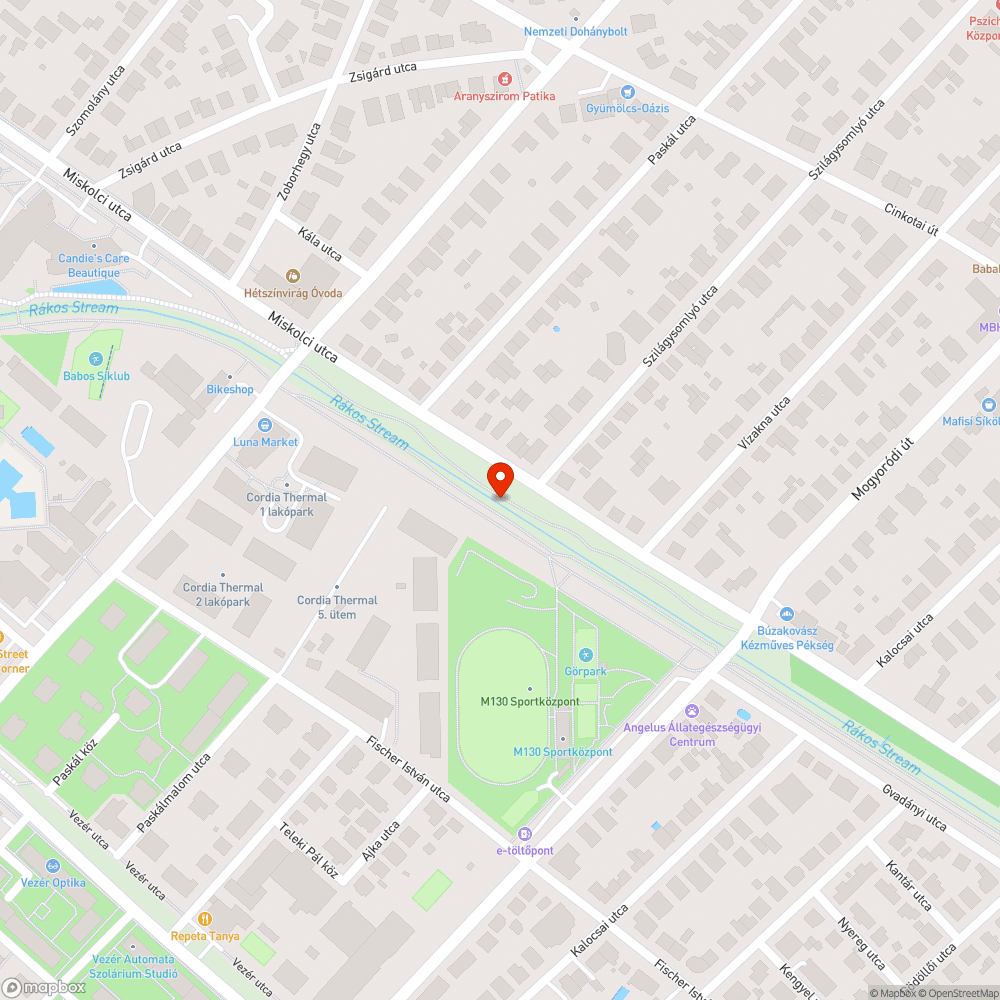 Nem világítanak a lámpák a Rákos-patak mentén bejelentés helye