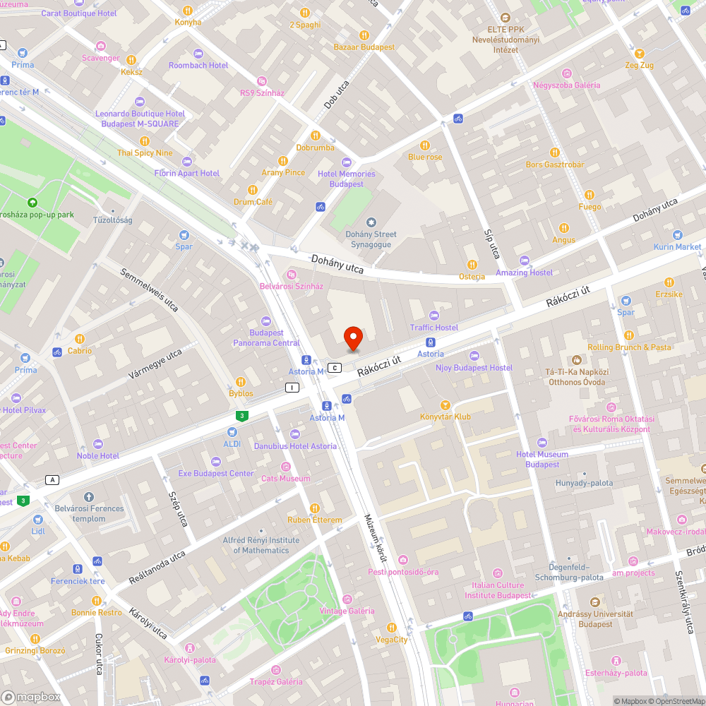 Astoria megálló szemét bejelentés helye