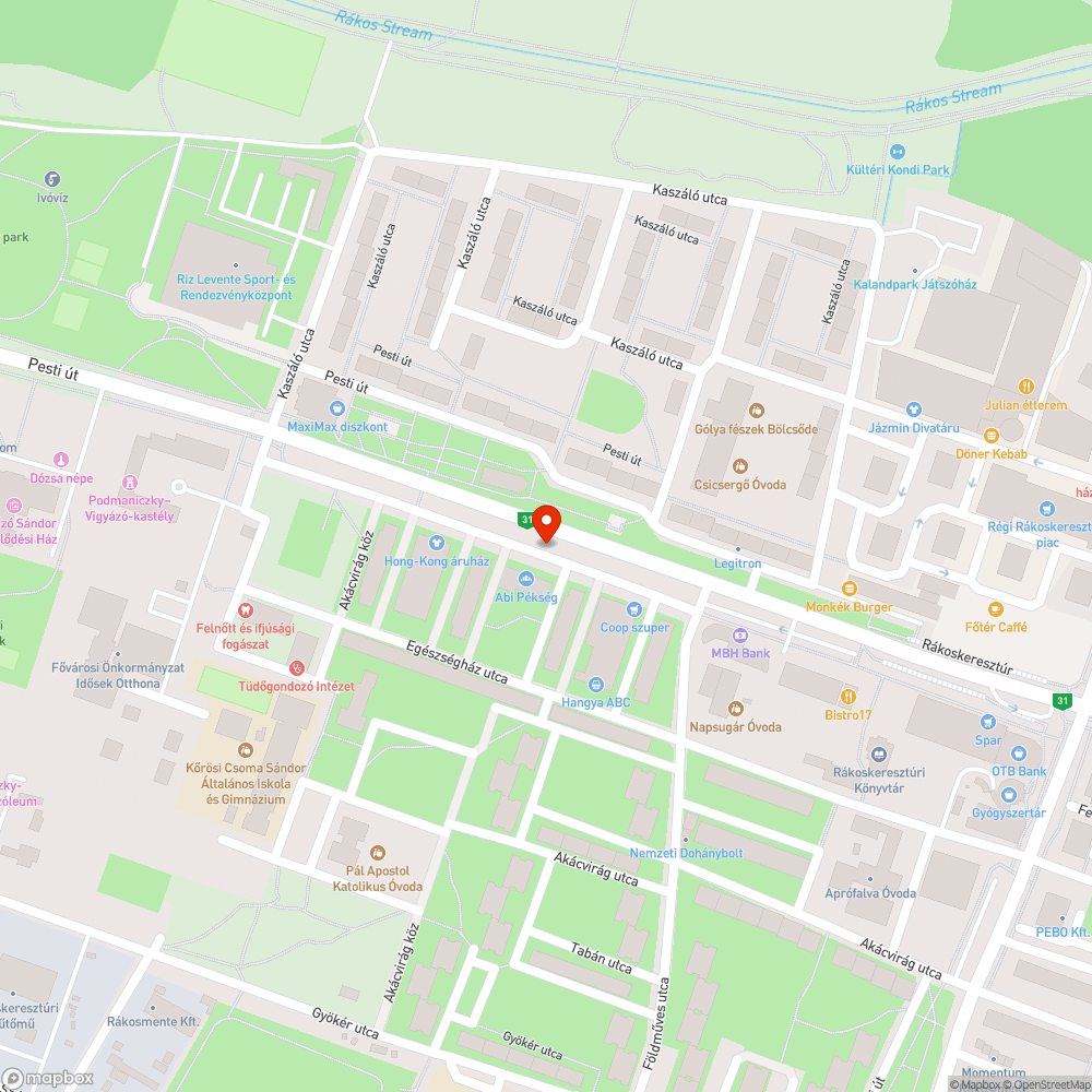 Két oszlop bejelentés helye