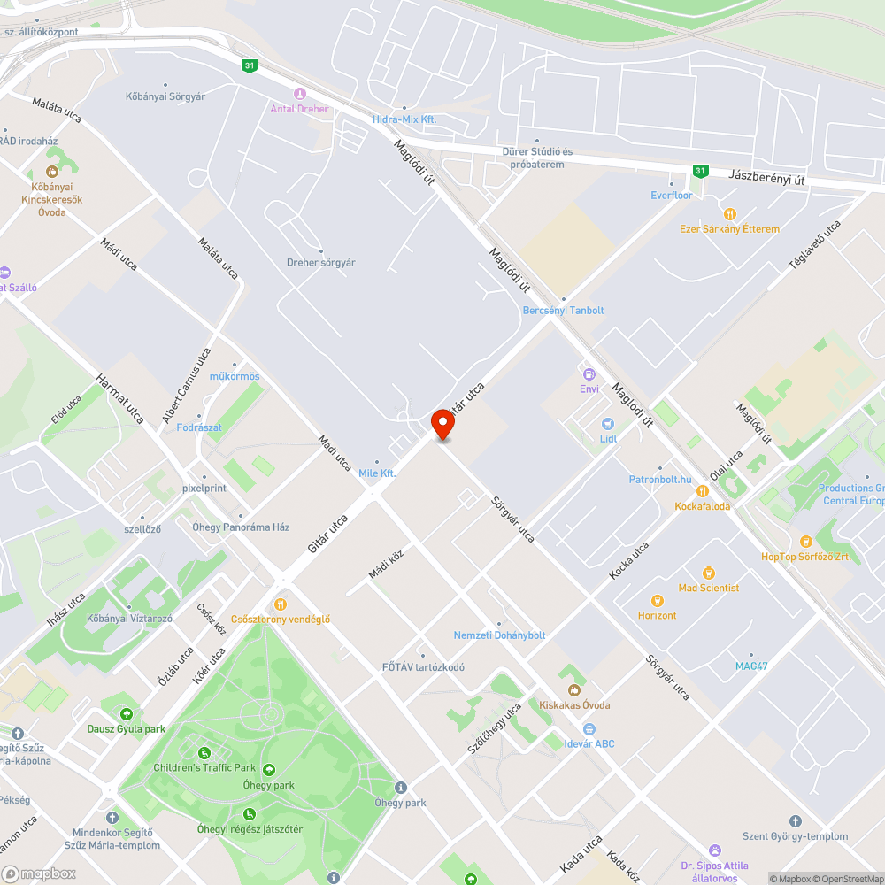 Kátyú bejelentés helye