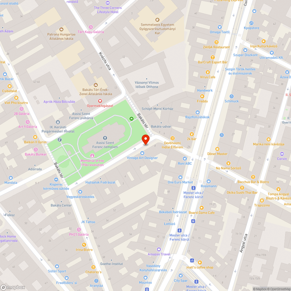 Besöprő homok hiány a Bakáts téren bejelentés helye