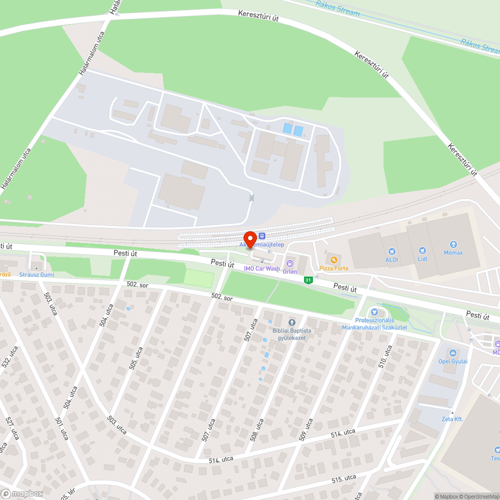 Az Akadémiaújtelep vasúti megállóhely gyalogos megközelítése bejelentés helye