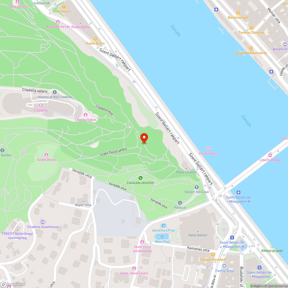 Szemét a Gellérthegyen bejelentés helye