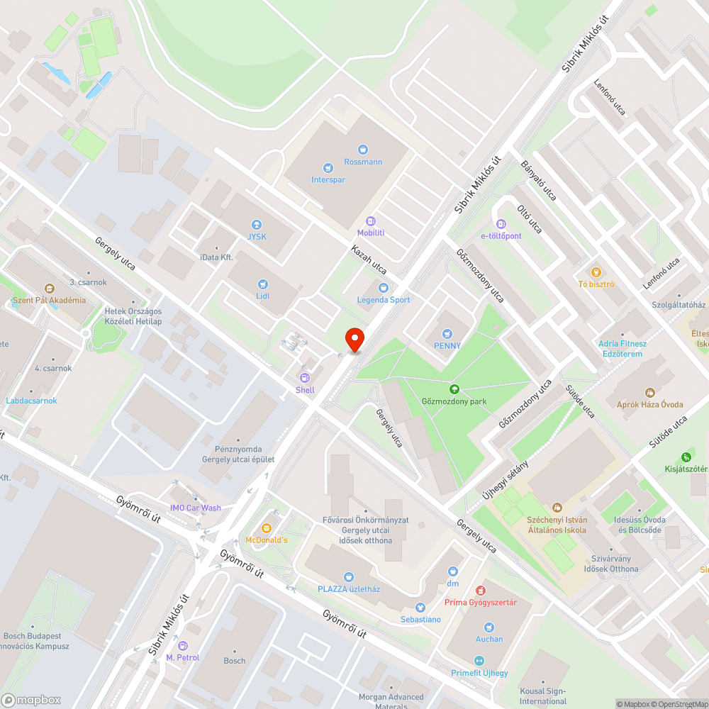 Kicsi mértékben felgyűrődött kátyú bejelentés helye