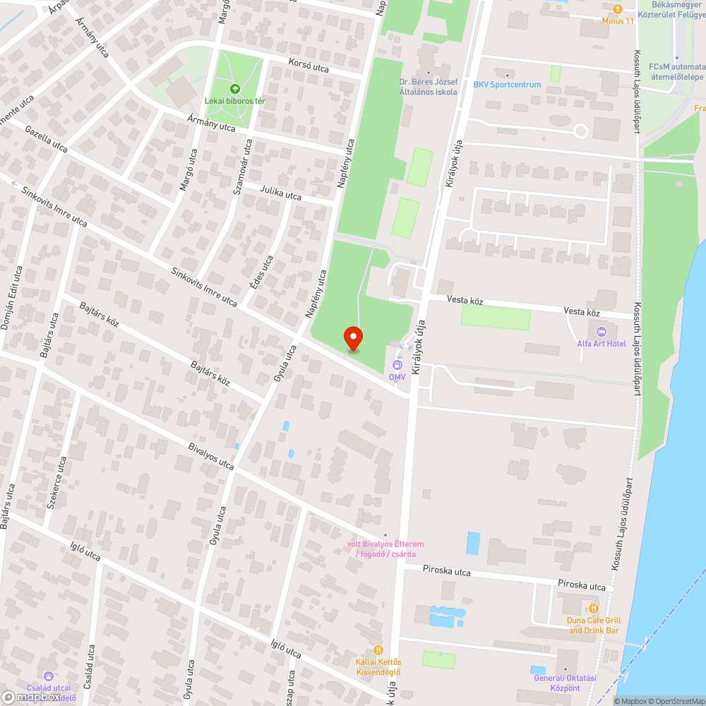 III. Sinkovits Imre utca - közvilágítás bejelentés helye