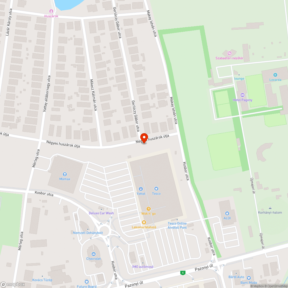 A  tesco környéke szemetes bejelentés helye