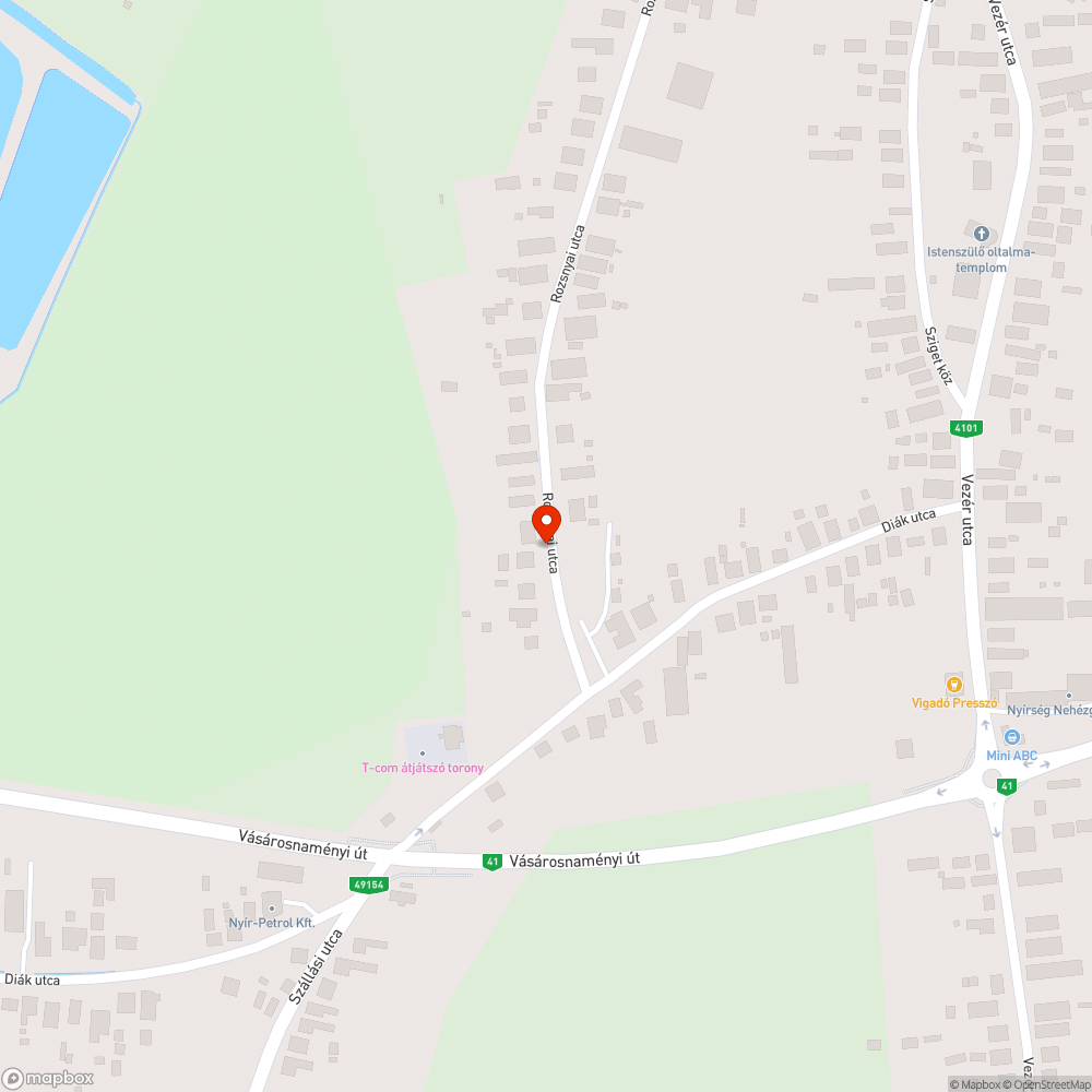 Nincs közvilágítás bejelentés helye