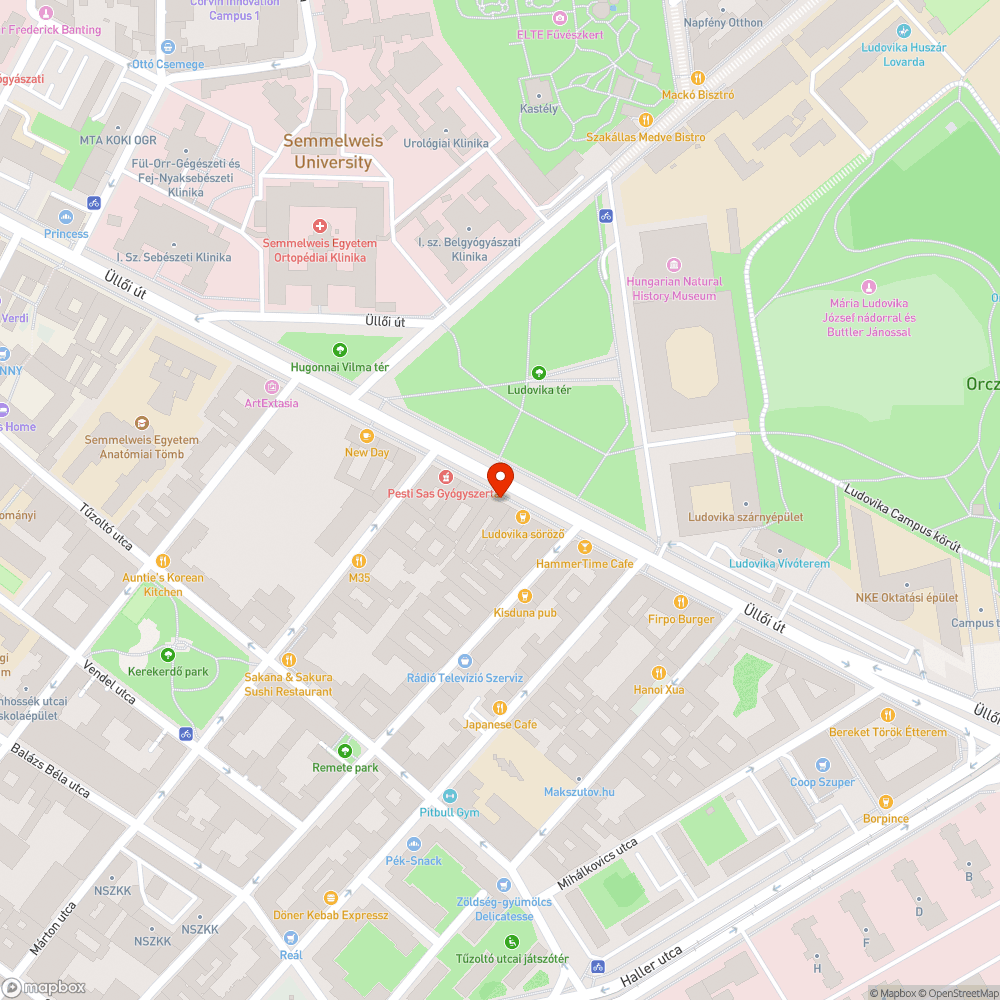 Elhagyott matrac az Üllői úton bejelentés helye