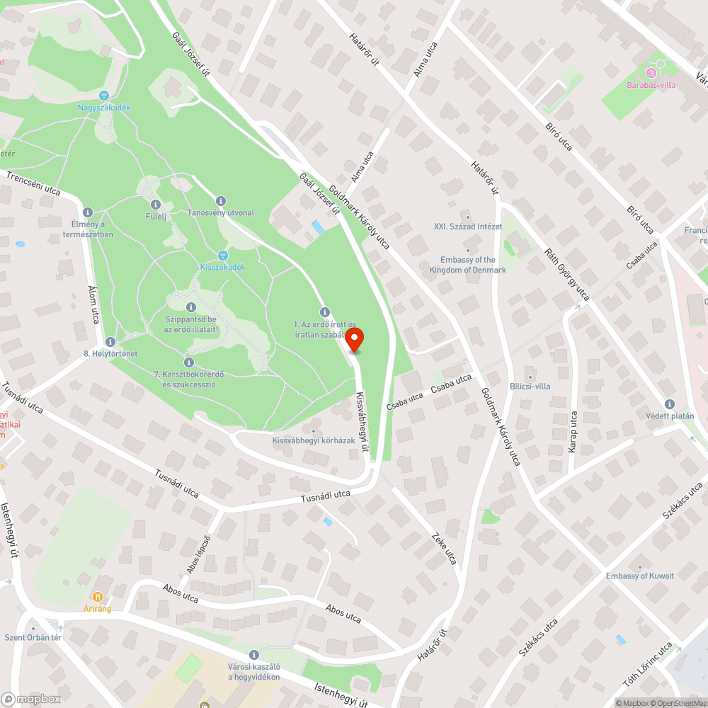 Kissvábhegyi út végén lévő parkoló megszüntetése bejelentés helye