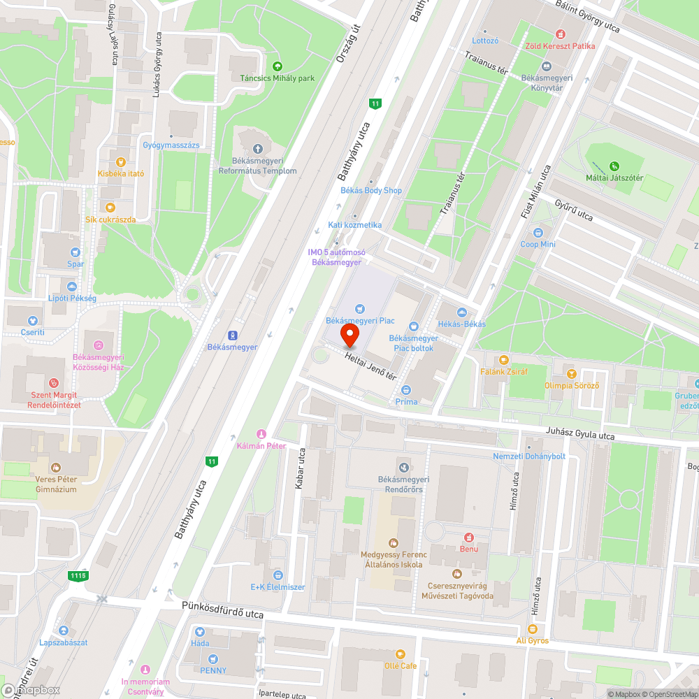 Ideiglenes piac bódé bejelentés helye