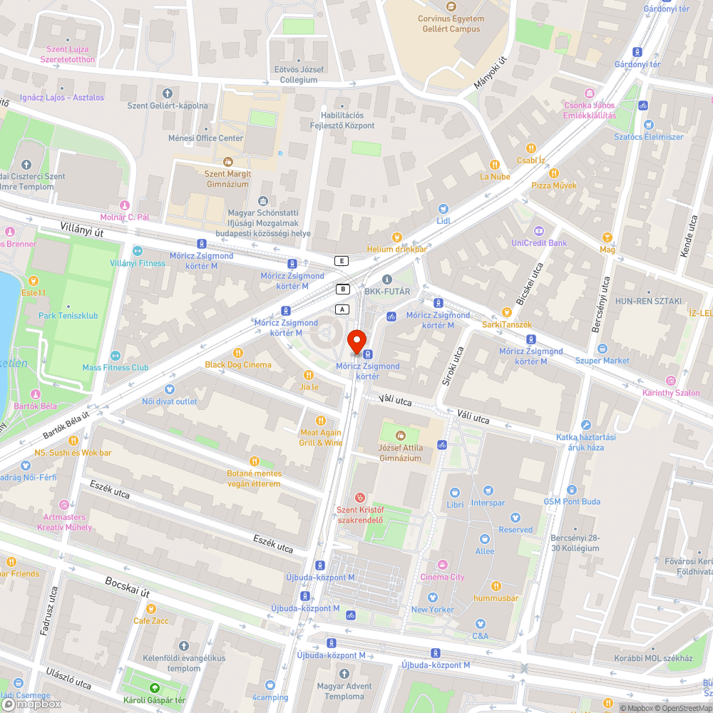 Móricz Zsigmond körtér M4 állomásépület graffitis bejelentés helye