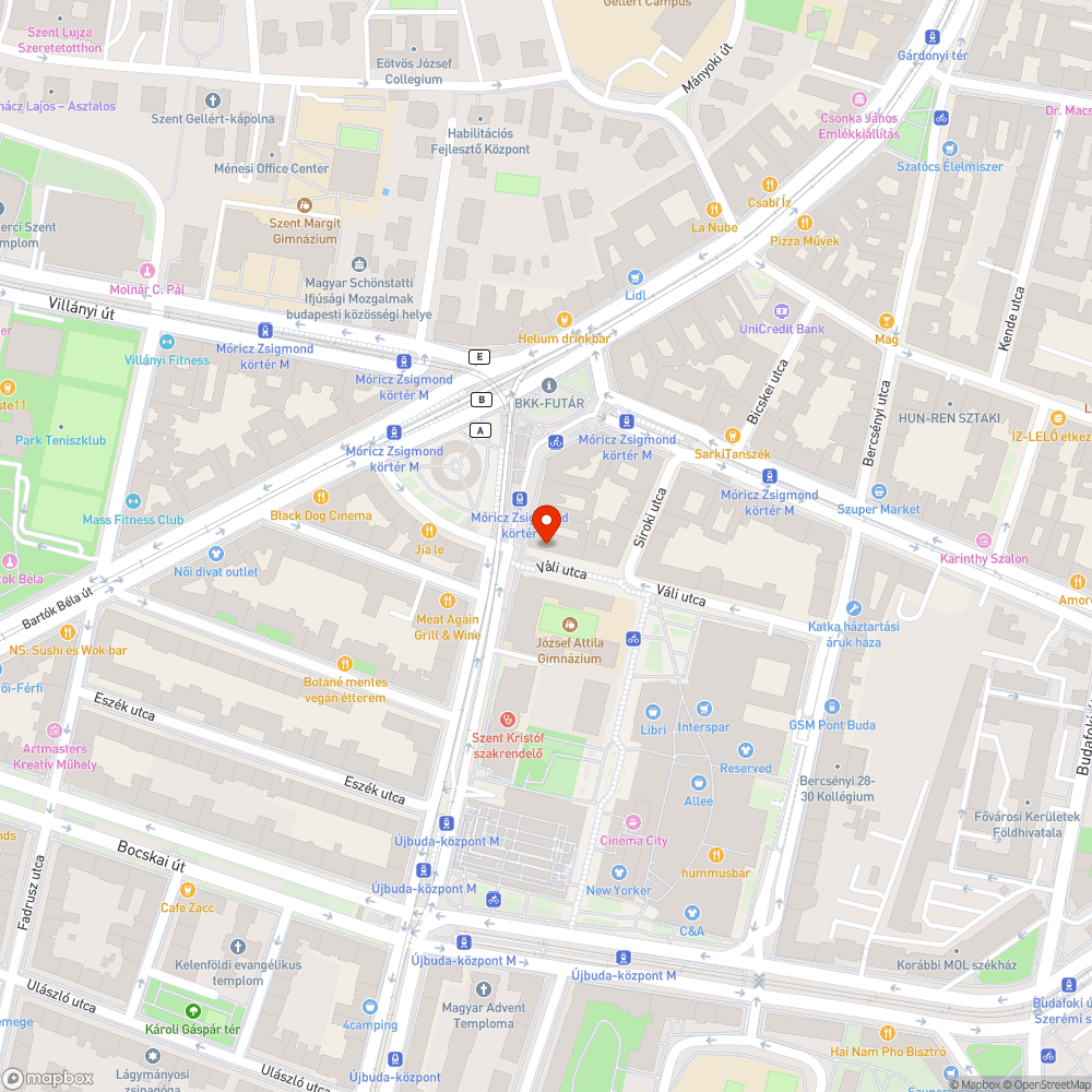 Móricz Zsigmond körtér - Váli utca - graffitik bejelentés helye