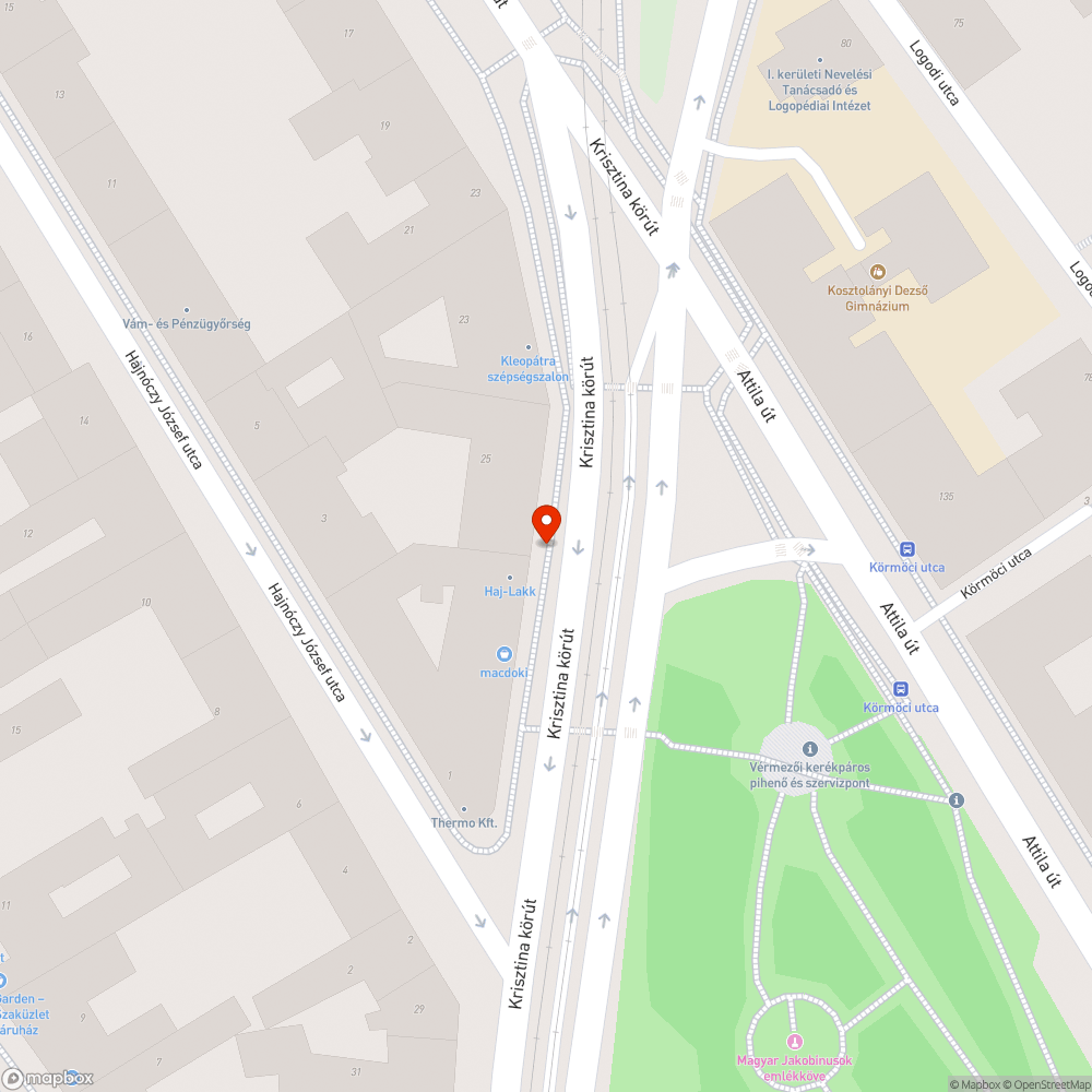 Megsüllyedt aknafedlap a Krisztina körúton bejelentés helye