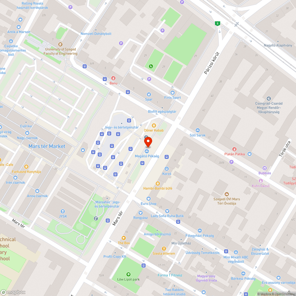 Kiégett lámpa - Mars téri megálló bejelentés helye