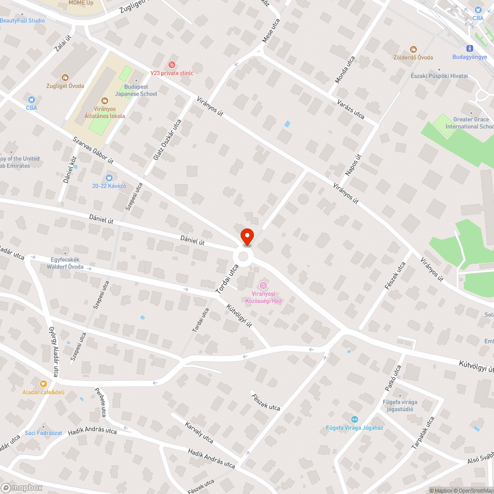 Virányos köz és Dániel tér kerékpáros kapcsolata bejelentés helye