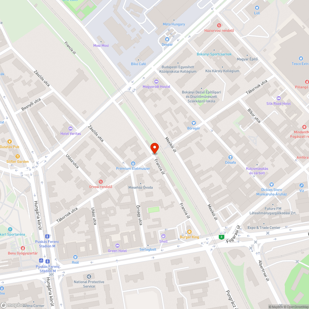 Sötétség a Francia úton bejelentés helye