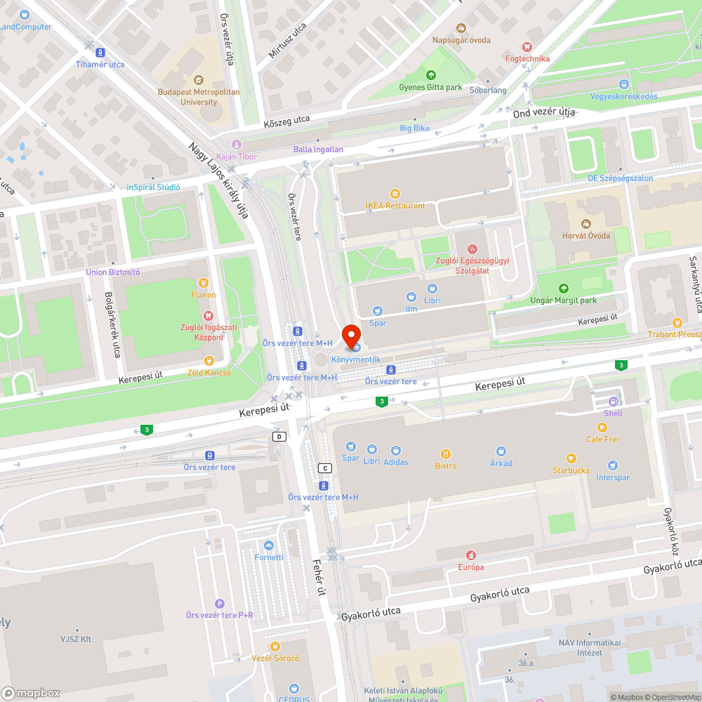 Megdőlt lámpa bejelentés helye