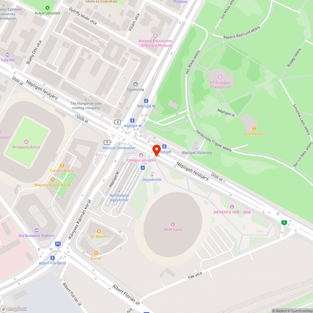 Népliget - Üllői út - Volánbusz kijárat - összeférhetetlen forgalmi mozgás bejelentés helye