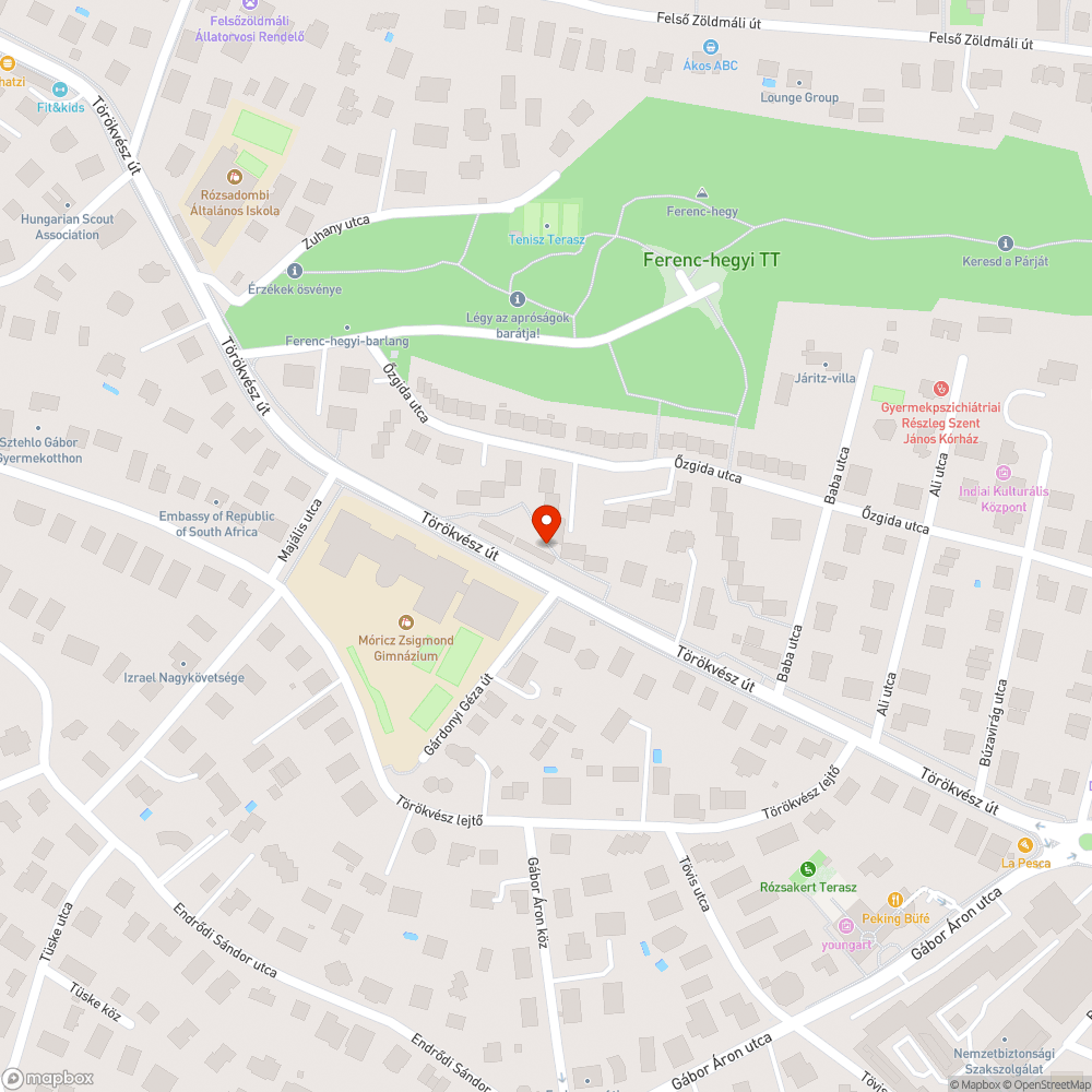 Hiányzó járda a Törökvészi útnál bejelentés helye