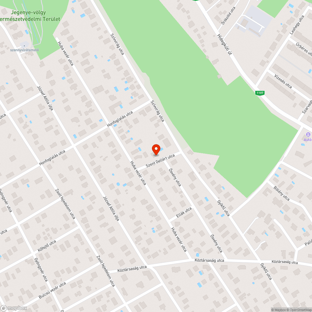 II/A Szent Gellért u. kátyú bejelentés helye