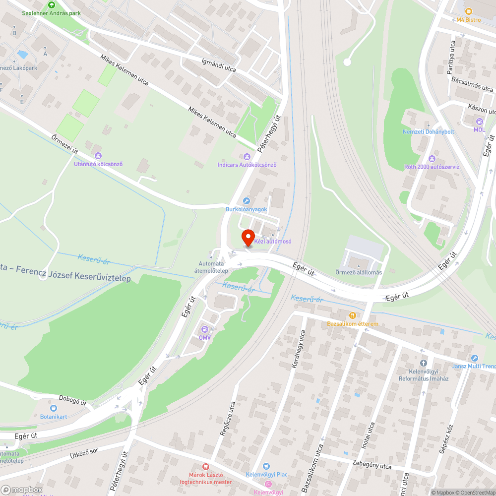 Beszakadt kerékpárút az Egér úton bejelentés helye