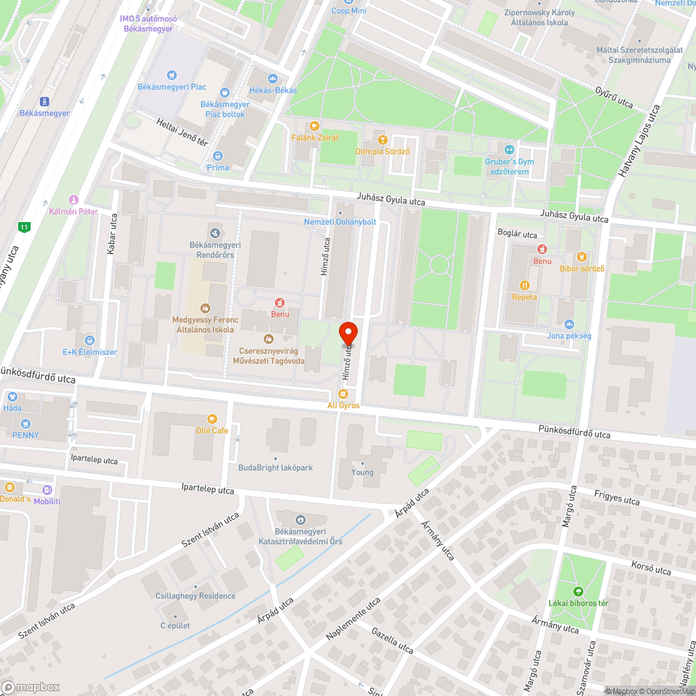 Leszakadt faág bejelentés helye