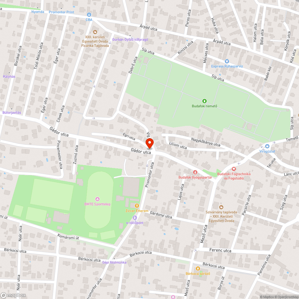 Kábel köteg és üres keret bejelentés helye