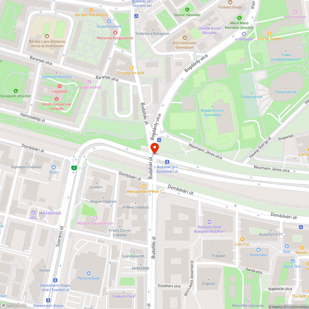 Kiégett égő, 1-es villamos feljárat bejelentés helye