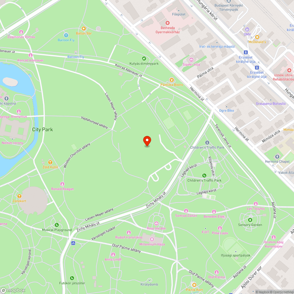 Lezárt Városliget bejelentés helye