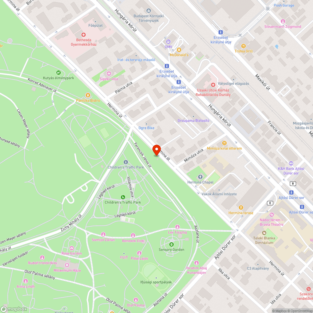 Elcsatolt magánparkoló bejelentés helye