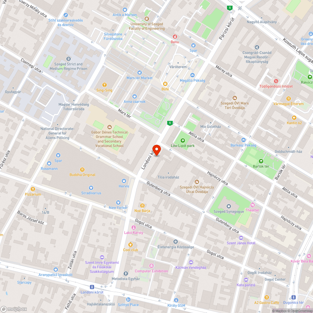 Hiányos, és összefirkált üvegű telefonfülke - Londoni krt. 6. bejelentés helye