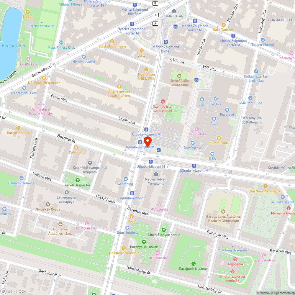 Újbuda központ /M4/ - graffiti bejelentés helye