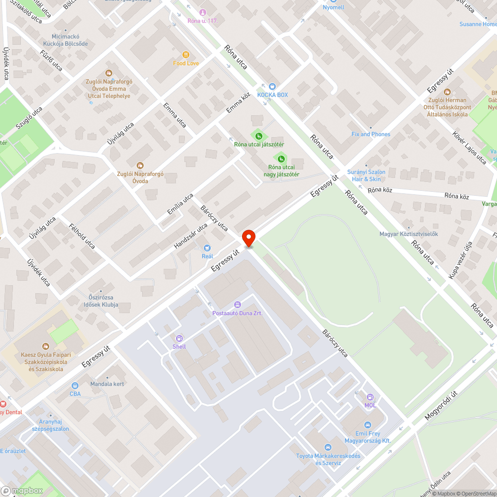 Sötét lámpa bejelentés helye