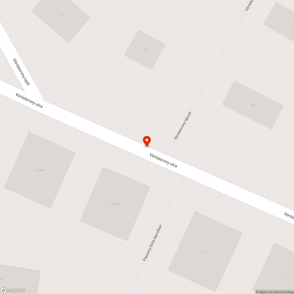 Kátyú a Vöröstorony utcában bejelentés helye