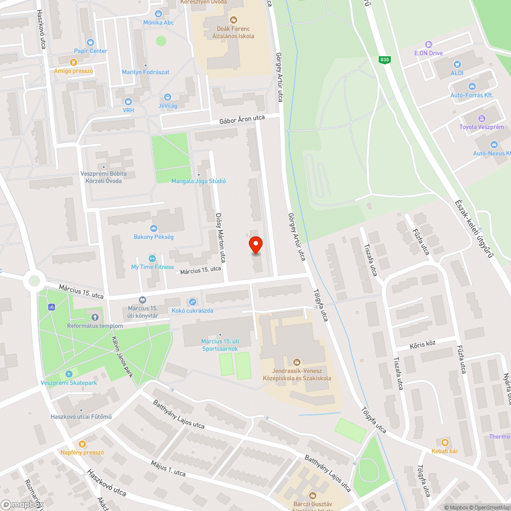 Csapadékvíz elvezető bejelentés helye